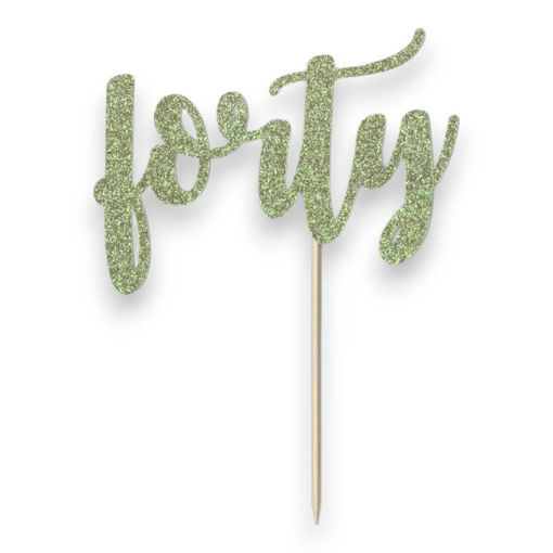 Picture of FORTY CAKE TOPPER L.GOLD GLITTER